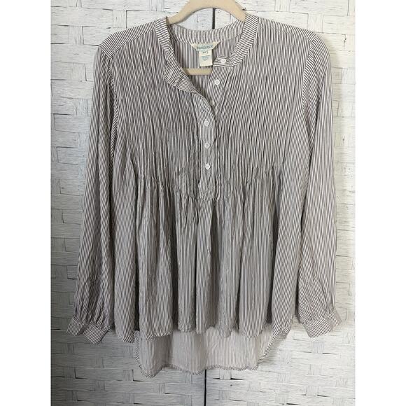 Sundance Tops - Sundance women’s blouse  striped pin tuck plate feminine lightweight cotton ￼